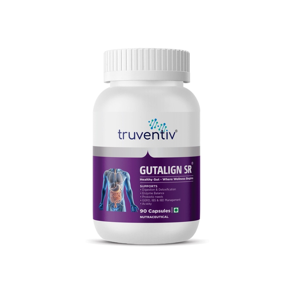 Gutalign SR Gut Health Capsules 90 Veg Capsules | Digestive & Gut Health Support Supplement | Probiotic & Prebiotic Formula for Healthy Digestion | Daily Wellness Support | Vegetarian