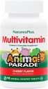 Natures Plus Parade animale Multivitamines Chewables pour enfants - Saveur de cerise - 90 comprimés en forme d'animal - Promotion de la santé et du bien-être - Végétarien, sans gluten - 45 portions