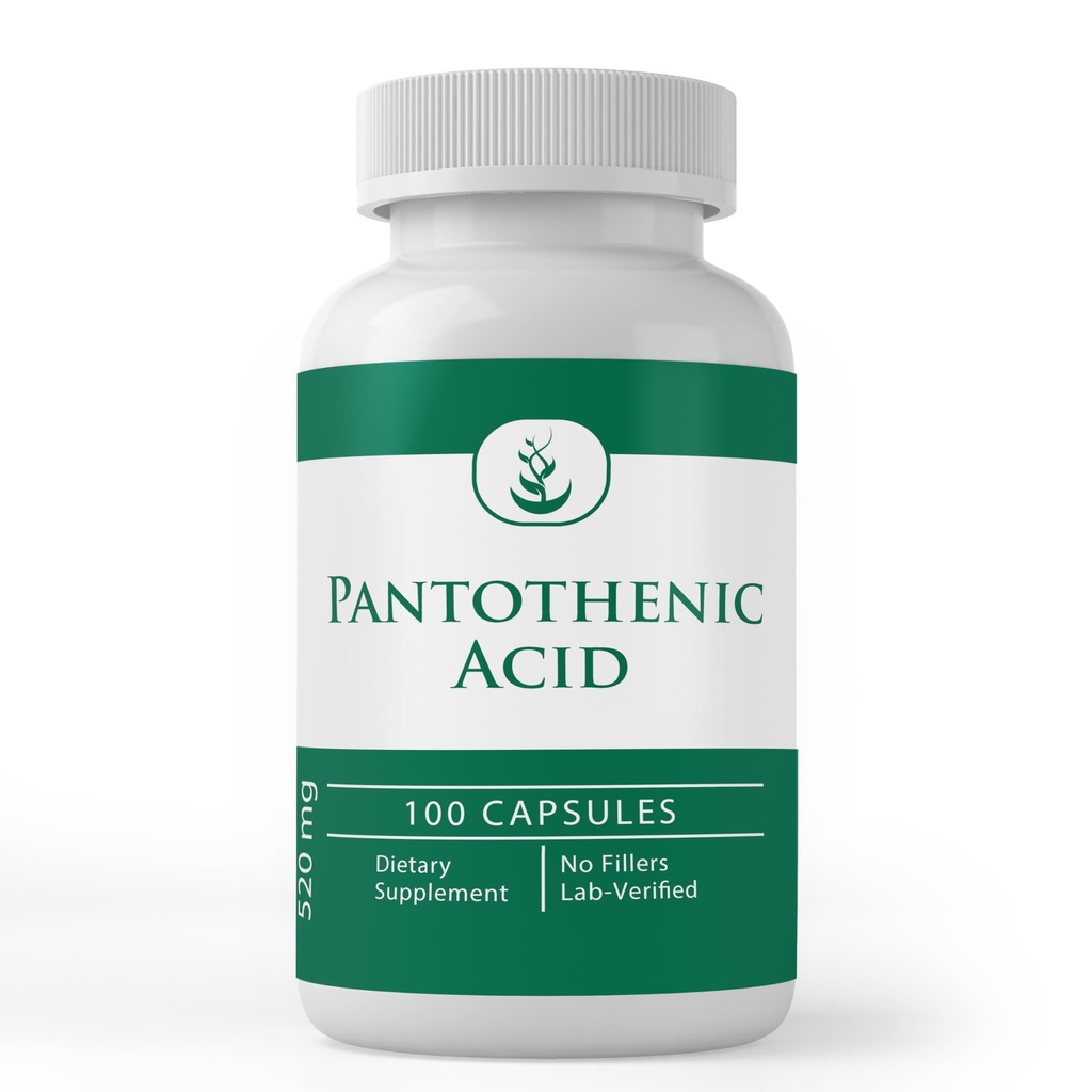 INGRÉDIENTS ORIGINAUX PURE Acide pantothénique (100 capsules) Pure, vitamine B5, supplément de calcium