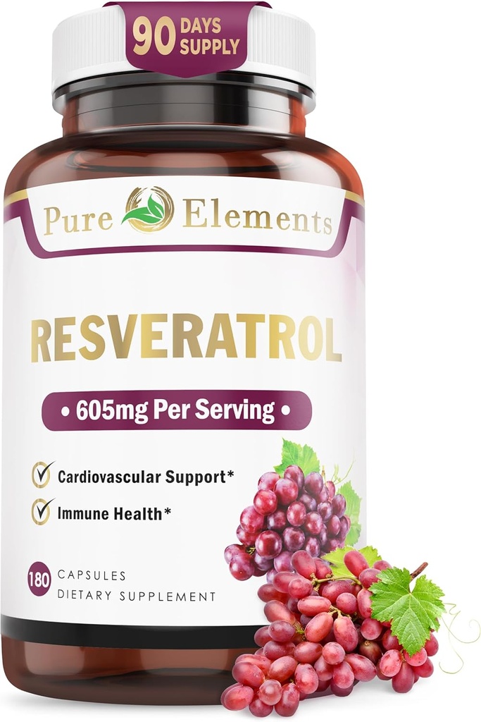 Resveratrol 1450mg Formule de force supplémentaire pour promouvoir une meilleure peau et immunité avec extrait de thé vert, extrait de graine, extrait de vin rouge et autres 90 jours