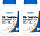 Nutricost Berberine HCl 600mg, 60 Capsules (2 bouteilles) - Sans gluten, Bouchons de légumes, Non-OGM