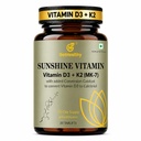 GetHealthy® Sunshine Vitamin™ Premium Vegan Vitamin D3 K2 MK7 Tablets | Lichen D3 600 IU + MK-7 55 mcg with Zinc, Curcumin, Piperine, Magnesium & MCT | Bone, Heart & Immune Support | Lab Tested | 30 Day Supply