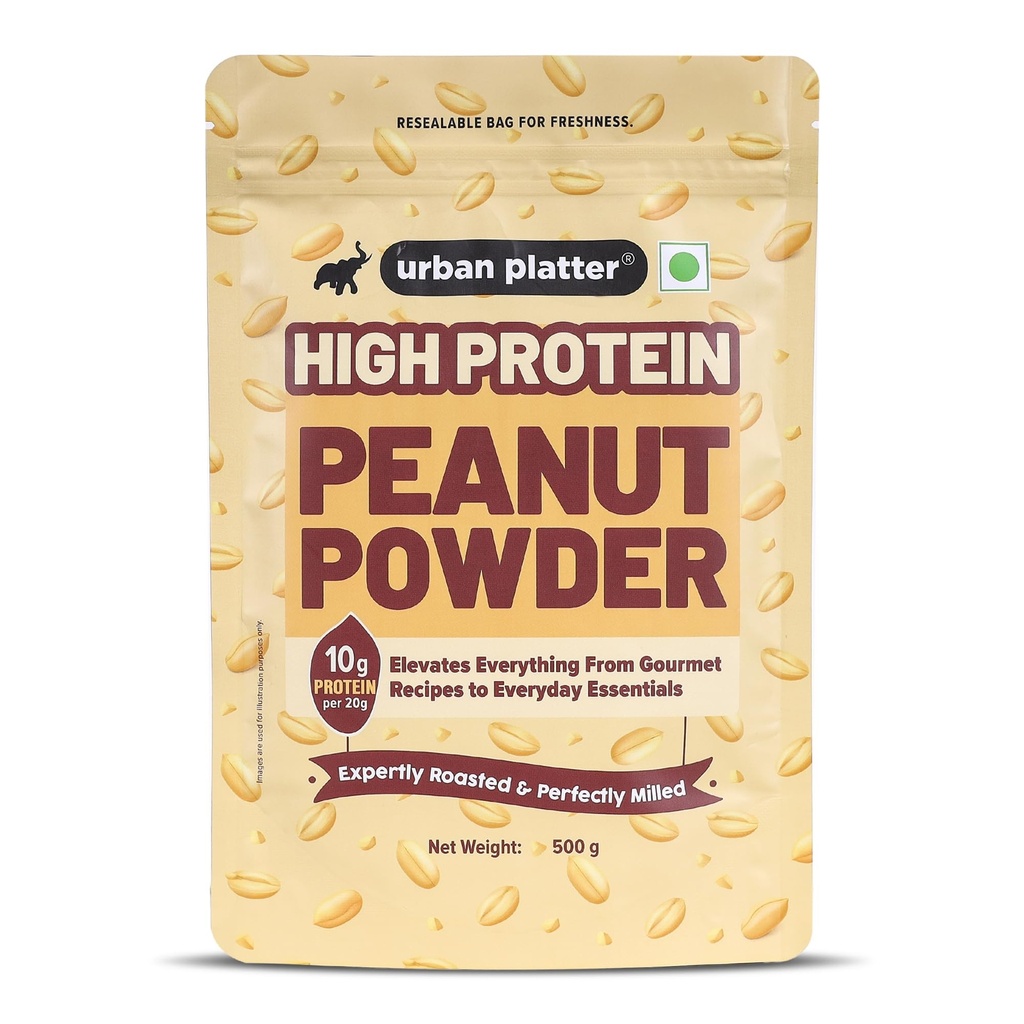 Urban Platter Peanut Protein Powder, 500g (Plant-Based Protein, Low Fat, Ideal for Protein Additions to your Daily Meals)