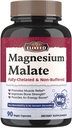 Capsules de malate de magnésium, suppléments de magnésium, chélaté, haute absorption et biodisponibilité, minéral pour les hommes, les femmes et les enfants, production d'énergie et récupération musculaire, 90 capsules véganes