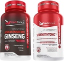 Herbtonics Panax Coréen Ginseng Rouge et Strengtonic Testostérone Booster pour hommes