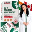 UC-II Collagen Joint Matrix Formulated in Canada | Undenatured Type II Collagen 40mg with Rosehip, Boswellia, Cissus & Hyaluronic Acid | Joint Strength, Flexibility & Mobility Support, 30 Tablets