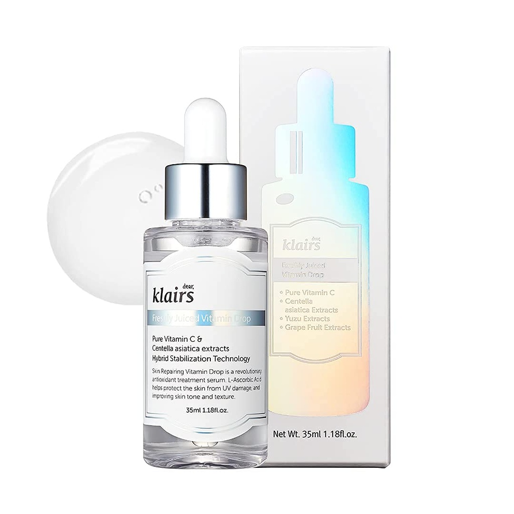 Dear Klairs Freshly Juiced Vitamin Drop (35ml) | 5% Pure Vitamin C Serum | Brightening, Reduces Hyperpigmentation, Acne Breakouts & Dark Spots | Hypoallergenic Korean Face Serum