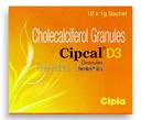 Cipcal D3 Cholecalciferol Granules- 10 Sachets- For Joint and Muscle Health