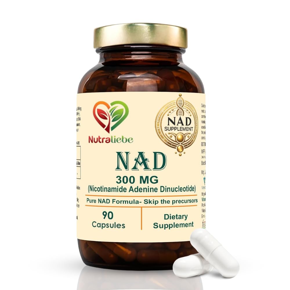 NAD (Nicotinamide Adenine Dinucleotide) Pure 300mg - Cellular Energy and Repair Formula, 90 Capsules