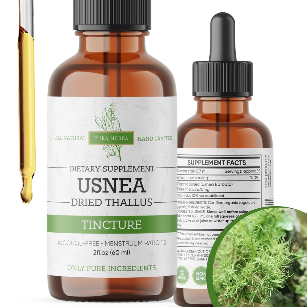 gouttes liquides d'Usnea bio - Soutien immunitaire naturel et santé respiratoire pour les adultes - végétalien, sans alcool, fabriqué aux États-Unis, 2 Fl Oz