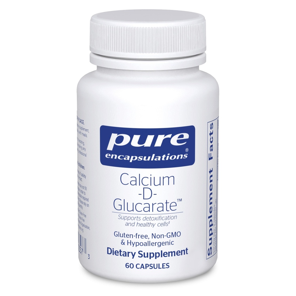 Encapsulations pures Supplément Calcium-D-Glucarate pour soutenir la santé cellulaire dans le foie, les poumons, le sein et le colon*