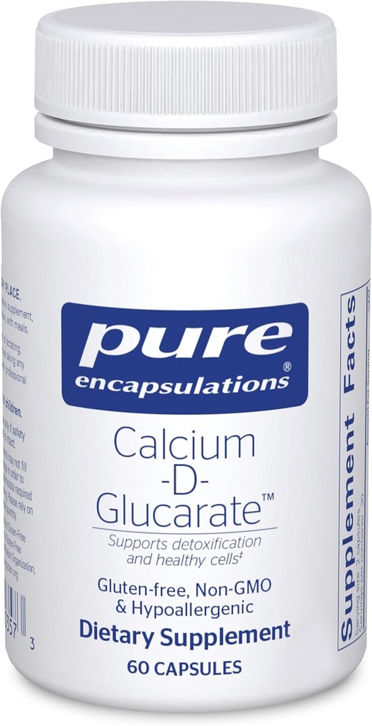 Encapsulations pures Supplément Calcium-D-Glucarate pour soutenir la santé cellulaire dans le foie, les poumons, le sein et le colon*