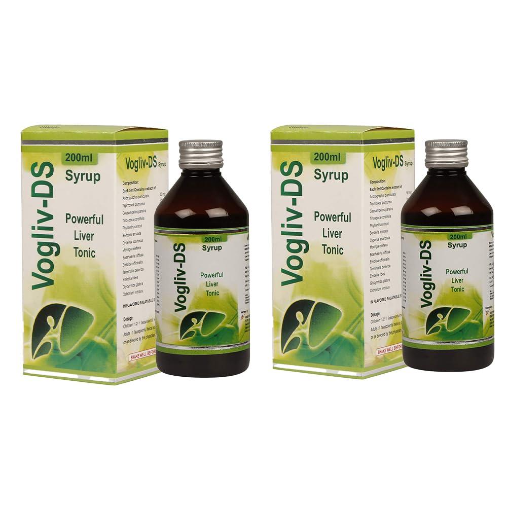 Vogue Wellness Vogliv-DS Syrup | Ayurvedic Herbal Liver Tonic for Healthy Liver, Digestion & Appetite Support | Natural Detox & Vitality Booster | 200 ml (Pack of 2)