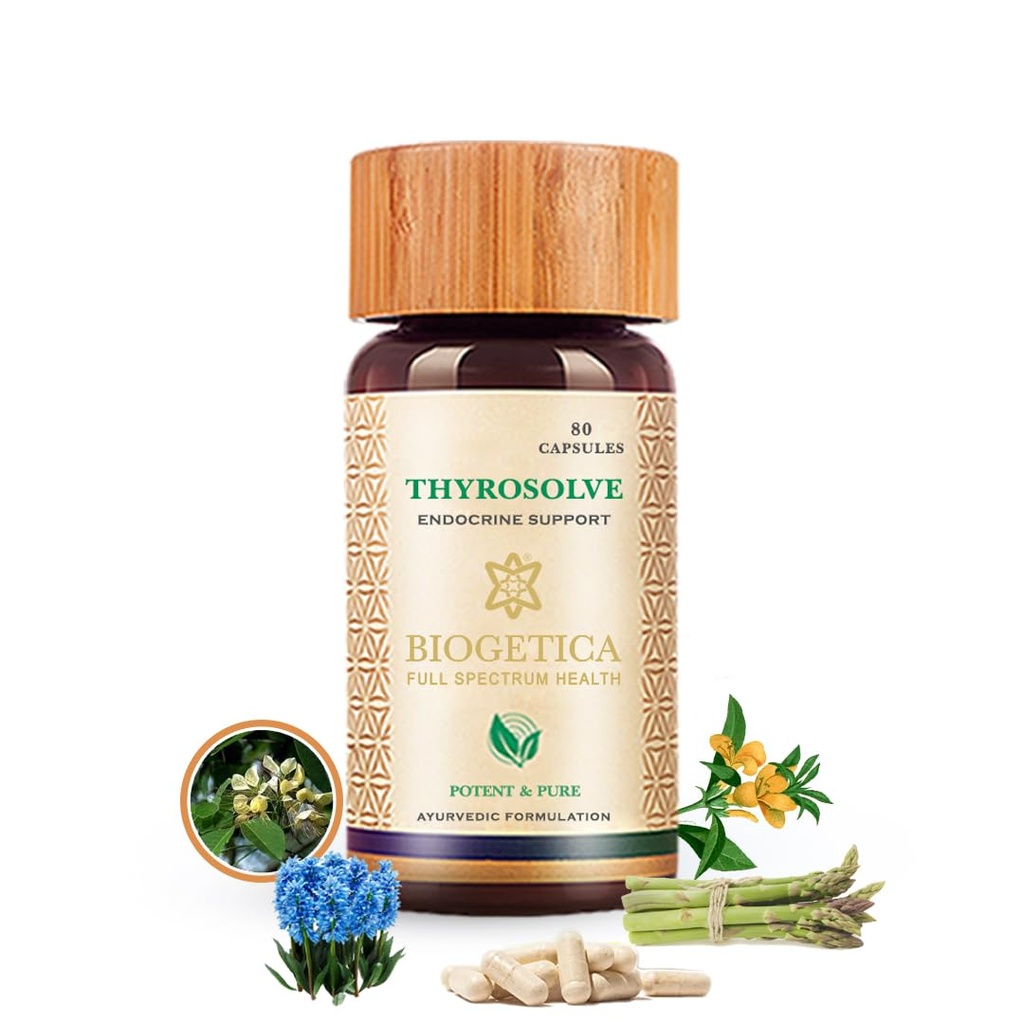 Thyrosolve Endocrine Support Supplement, Ayurvedic Formulation, 80 Capsules