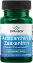 Swanson Astaxanthin & Zeaxanthin Vision oculaire Cerveau Santé Antioxydant Supplément de soutien (Astaxanthin 4 mg & OmniXan Zeaxanthin 4 mg) 60 Softgels Sgels