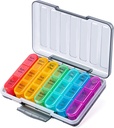 Odaro Pill Organisateur 3 fois par jour - Portable Weekly Medicine Box avec 7 conteneurs séparés, voyage 7 jours Pill Box, noir