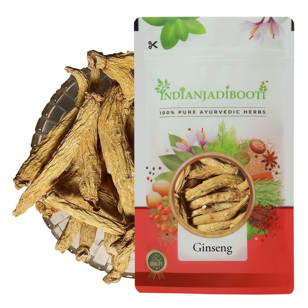 IndianJadiBooti Premium Ginseng Root Whole | Supports Natural Energy & Vitality | 100% Raw, Natural & Authentic Jadi Booti (20 Grams)