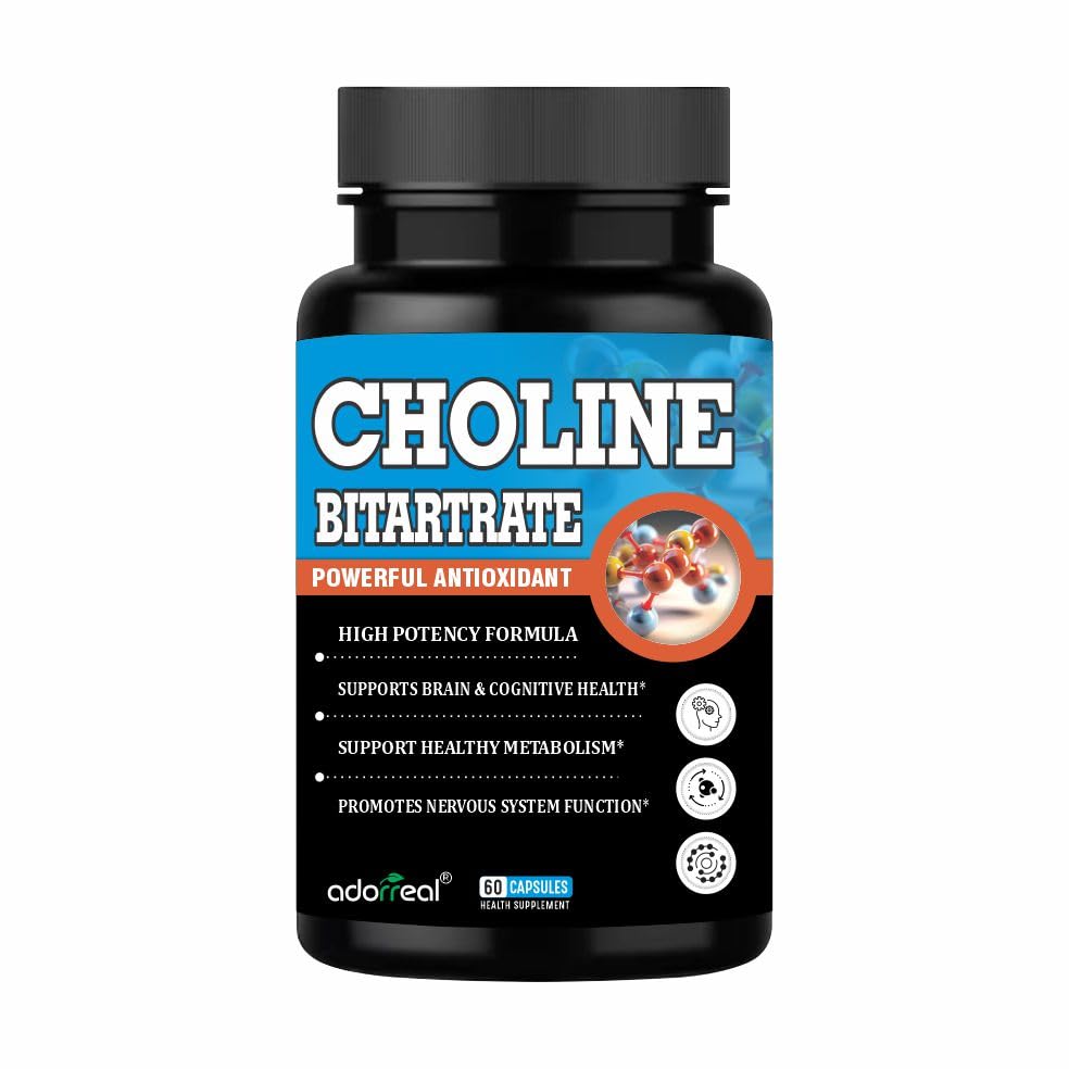 Choline Bitartrate, Powerful Antioxidant, High Potency Formula, Supports Brain & Cognitive Health, 60 Capsules