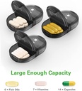Fullicon Pill Organizer 2 fois par jour, hebdomadaire Pill Box AM PM, organisateur de médecine amovible, cas de pilule deux fois par jour - (noir)