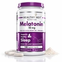 HealthyHey Nutrition Melatonin 10mg, Pack of 120 vegetable capsules - Promotes Sleep and Relaxation (10mg)
