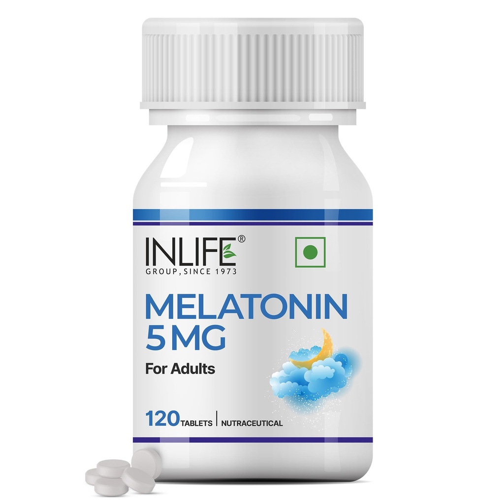 INLIFE Melatonin 5mg Sleep Supplement, Restful Relaxation, 120 Tablets