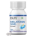 INLIFE Melatonin 5mg Sleep Supplement, Restful Relaxation, 120 Tablets
