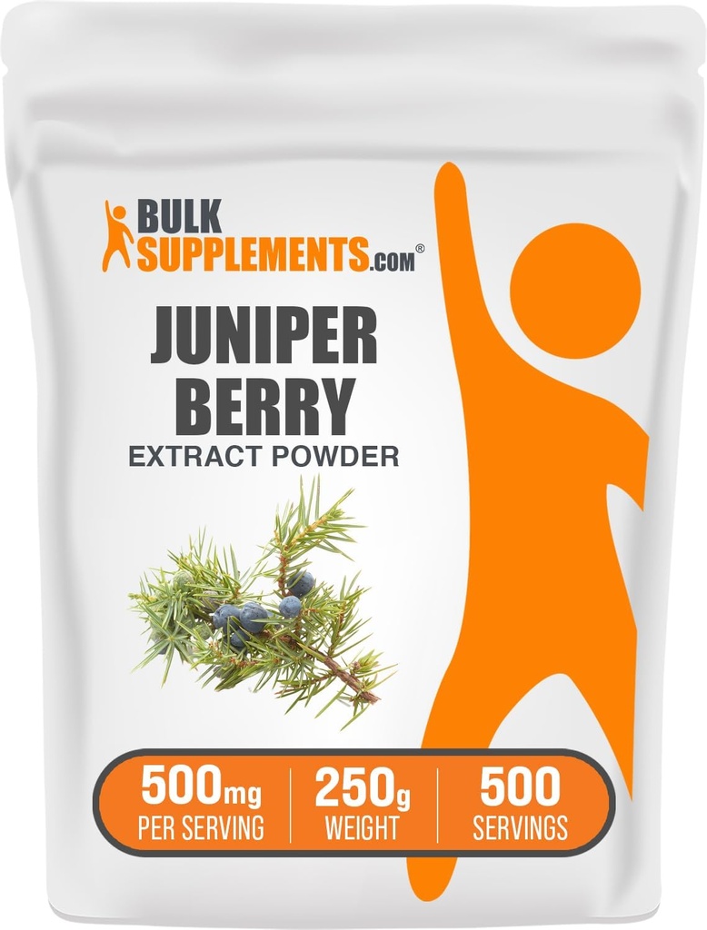 BulkSupplements.com Juniper Berry Extract Powder - de Juniper Berries, Juniper Berry Powder - sans gluten, 500mg par portion, 250g (8,8 oz) (paquet de 1)
