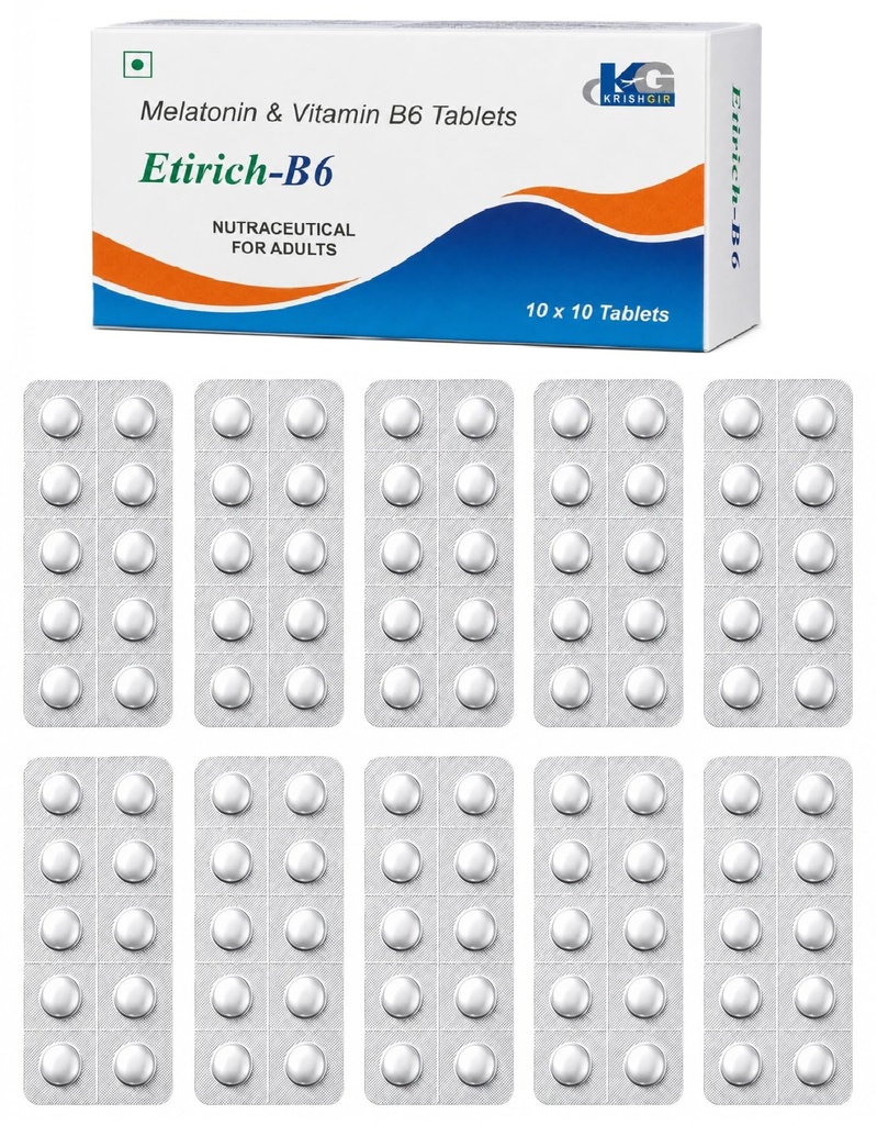 Melatonin & Vitamin B6 Chewable Mouth Dissolving Tablet | 100 Tablets 1-Box