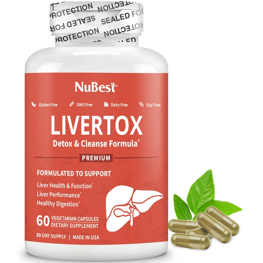 LiverTox - Formule avancée de désintoxication et de nettoyage du foie - Soutien du foie à base de plantes avec le chardon de lait, curcuma, artichaut, dandelion, betterave et zinc aide la fonction hépatique et la digestion
