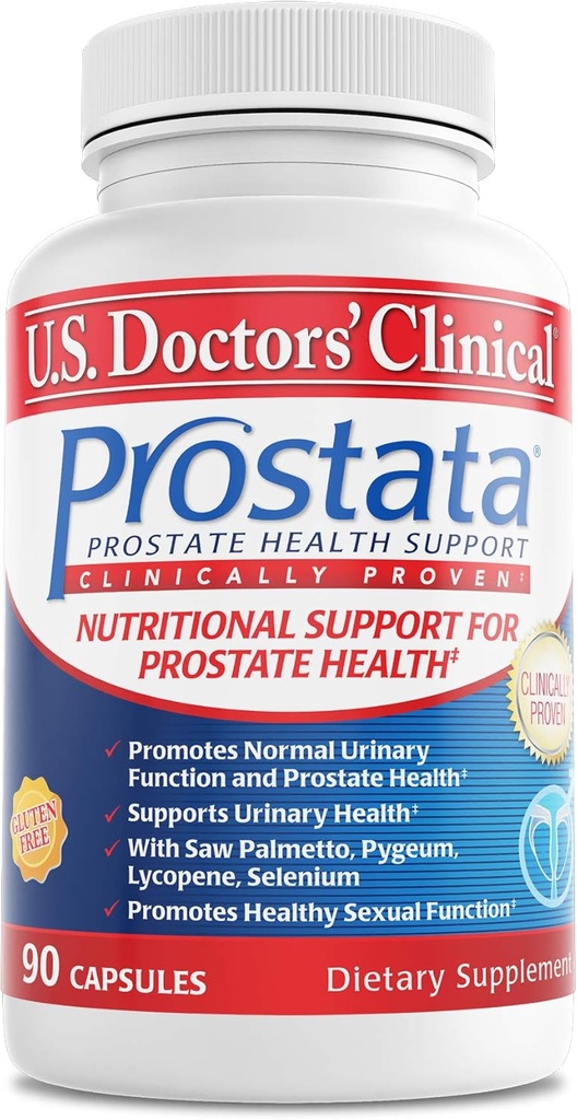 Prostata clinique des médecins américains - Supplément prostate prouvé cliniquement pour les hommes - Soutien au piège urinaire et au vérin - Saw Palmetto, vitamine E, graines de citrouille - États-Unis fabriqués- 60 capsules[20 jours]