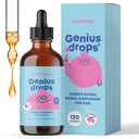 JoySpring Genius Drops - Bio Focus Drops for Kids , supplément de focus éprouvé cliniquement aide les enfants à mieux se comporter à l'école , supplément à base de plantes liquides avec Ginkgo Biloba (4 fl oz) 120 portions