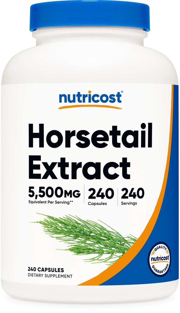 Nutricost Capsules d'extrait de queue de cheval (5 500 MG équivalent par portion, 240 portions) - Non OGM, végétalien