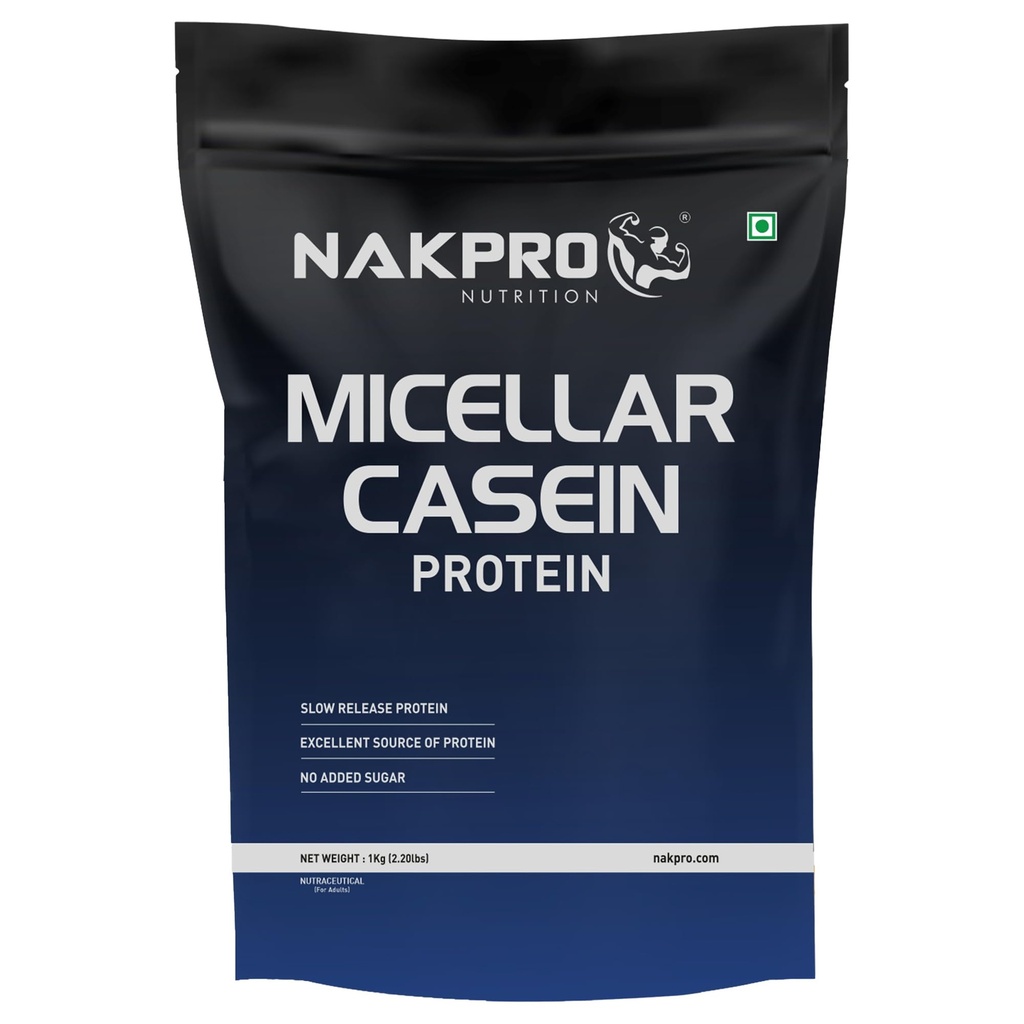 NAKPRO 100% Micellar Casein Protein Supplement |26.02g Protein, 11g EAAs, 5.26g BCAA-MalaiKulfi-1 Kg