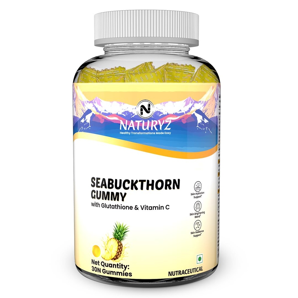 NATURYZ Sea Buckthorn with Glutathione & Vitamin C for Skin glow- 30 Gummy