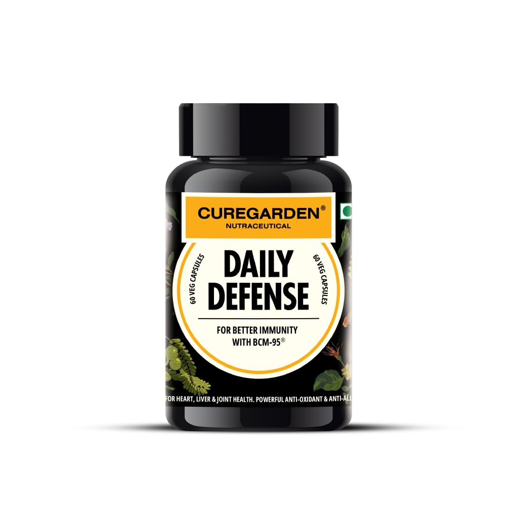 Curegarden Daily Defense Curcumin 500mg Immunity Capsules, 60 Veg Capsules