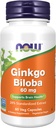 NOW Foods Supplements, Ginkgo Biloba 60 mg, 24% Standardized Extract, Non-GMO Project Verified, 60 Veg Capsules