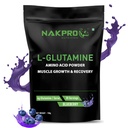Nakpro L-Glutamine Powder | 4g Glutamine Per Serving, 30 Servings | Post Workout Amino Acid Supplement for Muscle Growth and Recovery (Blueberry, 150g)