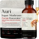 Auri Focus Gummies & Brain Boost Elixir Bundle - Super Champignon Focus Gummies & Lions Mane Liquid Elixir - Fonction cognitive & Supplément de clarté mentale - 60 Gummies et 60ml Elixir