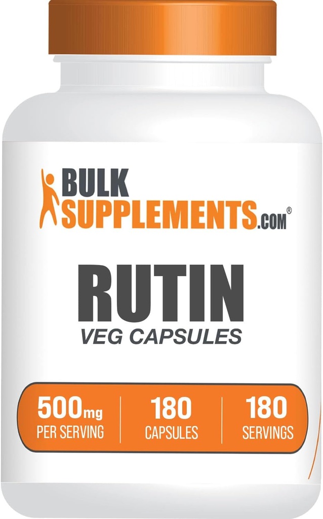 BulkSupplements.com Rutin 500mg Capsules - from Saphora Japonica, Rutin Supplement, Rutin Pills - Antioxidants Supplement - Vegan & Gluten Free, 1 Capsule per Serving, 180 Veg Capsules