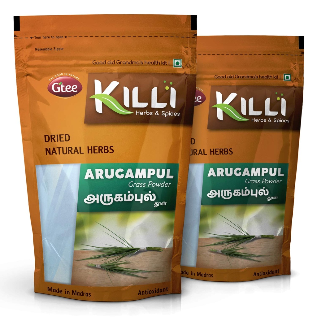 KILLI Bermuda Arugampul Powder - 200g (Pack of 2)