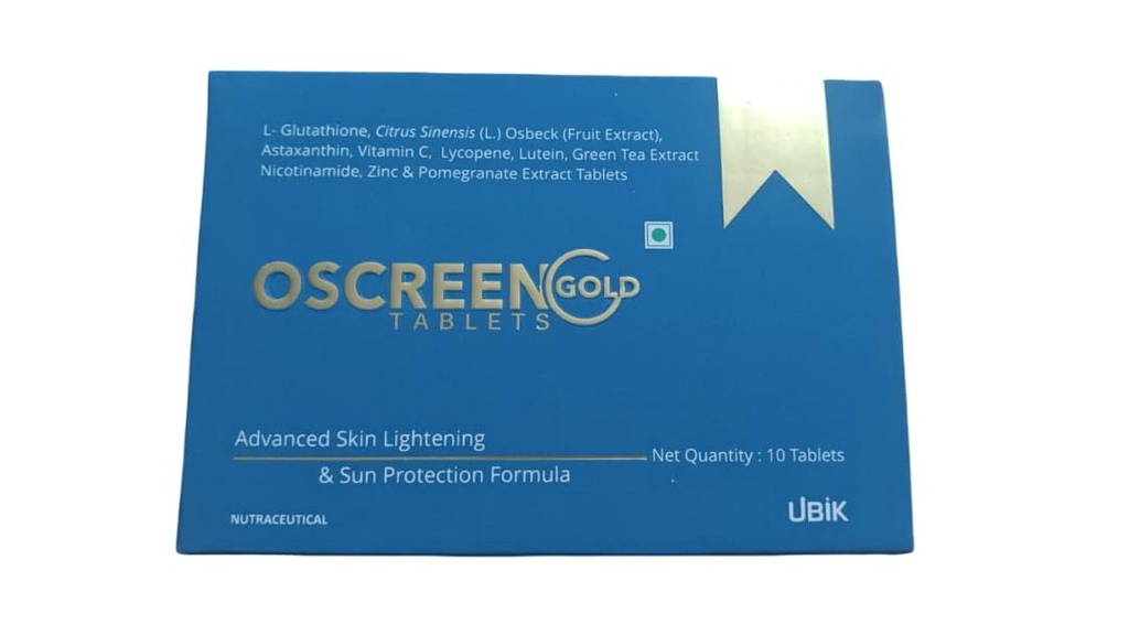 OSC-REEN GOLD Skin Lightening and Sun Protection Tablets, 10 Tablets pack of 1