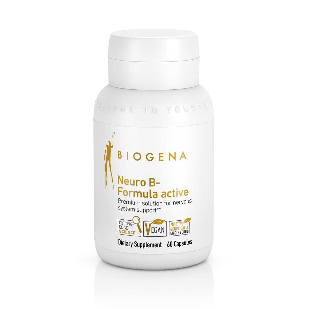 Biogena Capsules complexes de vitamine B avec toutes les 8 b-vitamines B1, B2, B6, B12, folate, niacine, biotine et acide pantothénique pour soutenir le système psyché et nerveux** - Neuro B-Formula Active Gold