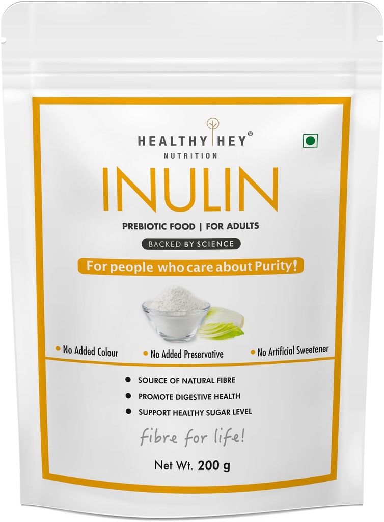 HealthyHey Nutrition Inulin Powder - Prebiotic Food - For Adults - 200g