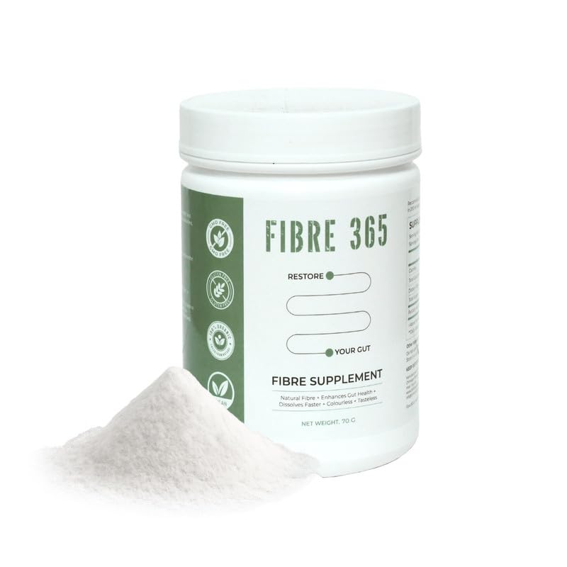 Fibre 365 Daily Fiber Supplement Powder (70g) Supports Gut Health Helps Relieve Bloating Gas Constipation & Acidity Psyllium Husk