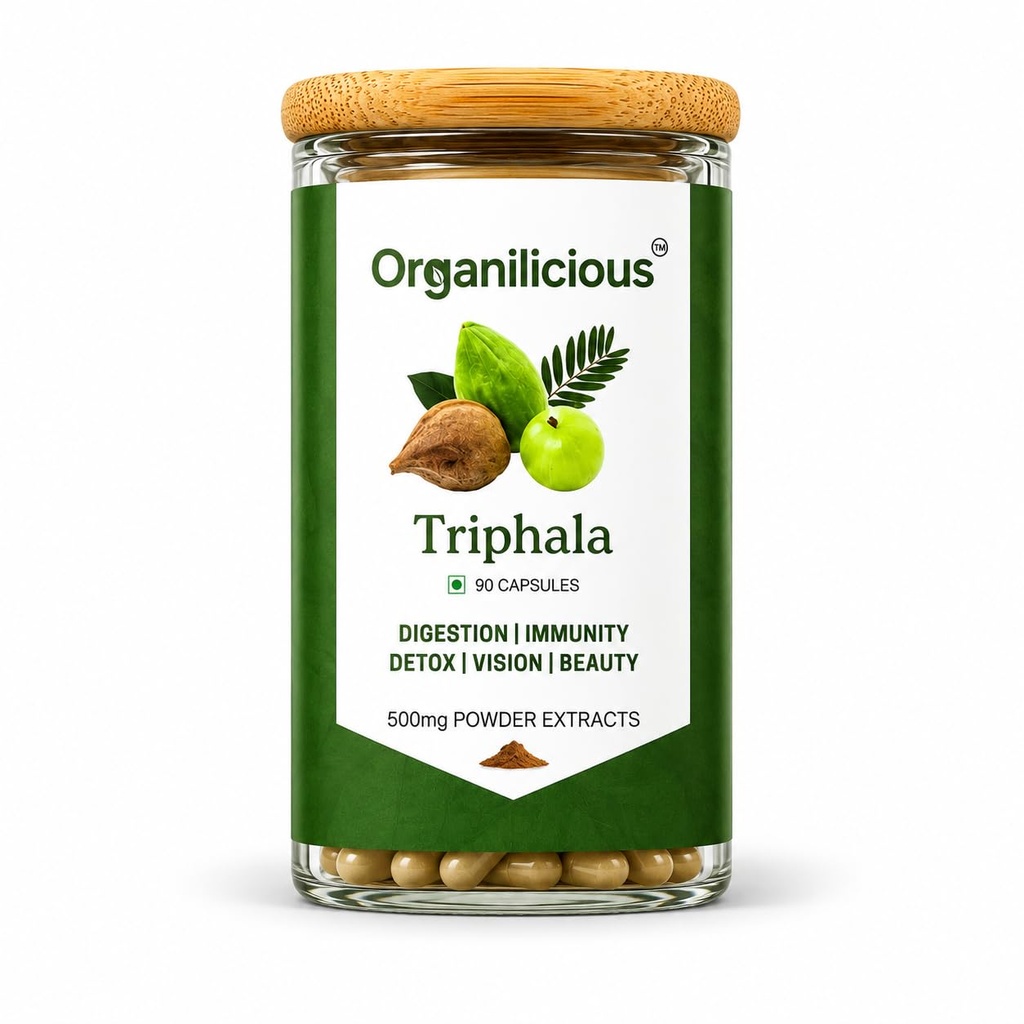 Triphala 500mg Powder Extract Capsules, 90 Capsules | Ayurvedic Herbal Supplement for Digestive Wellness, Daily Health & Antioxidant Support