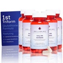Relumins L Complexe de supplément de glutathion - Réduit le glutathion 1000mg avec acide alpha lipoïque et capsules HIPS Rose pour peau nourisée et plus lisse, 60 capsules x 5 bouteilles