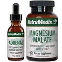 Bundle de soutien énergétique NutraMedix - Comprend des gouttes liquides et des capsules de malate de magnésium pour le soutien énergétique et sportif - Pas de caféine - 2 pièces supplémentaires
