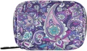 Paisley Flower Purple Pill Box 7 Day Pill Case Sac de voyage Pill Organizer Bag avec zipper Portable Weekly Case Taille compacte pour le support de supplément de vitamine