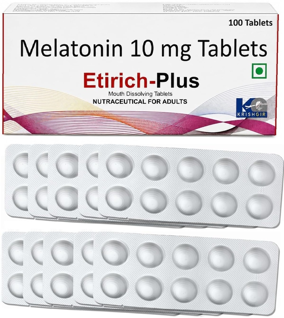 Melatonin 10 mg Natural Vanilla flavoured Mouth-dissolving Chewable Tablets - Fast-Acting Quick Dissolve Night time Relaxation & Restful Sleep Support - Sleep Aid - 100 Tablets (10x10)
