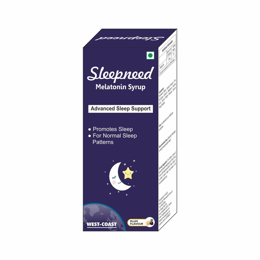 WEST-COAST Sleepneed Melatonin syrup | Formulated to Promote Peaceful Sleep | Advanced Sleep Support | Stay Asleep Longer, Easy to Take, Faster Absorption -100ml